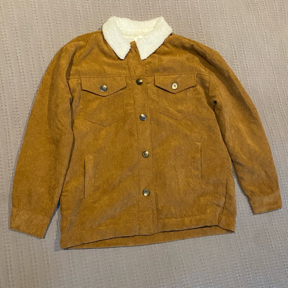 Corduroy Shacket with Sherpa Lining